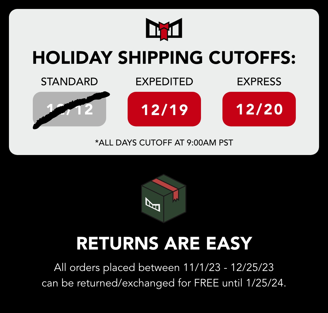 Holiday Shipping Cutoffs