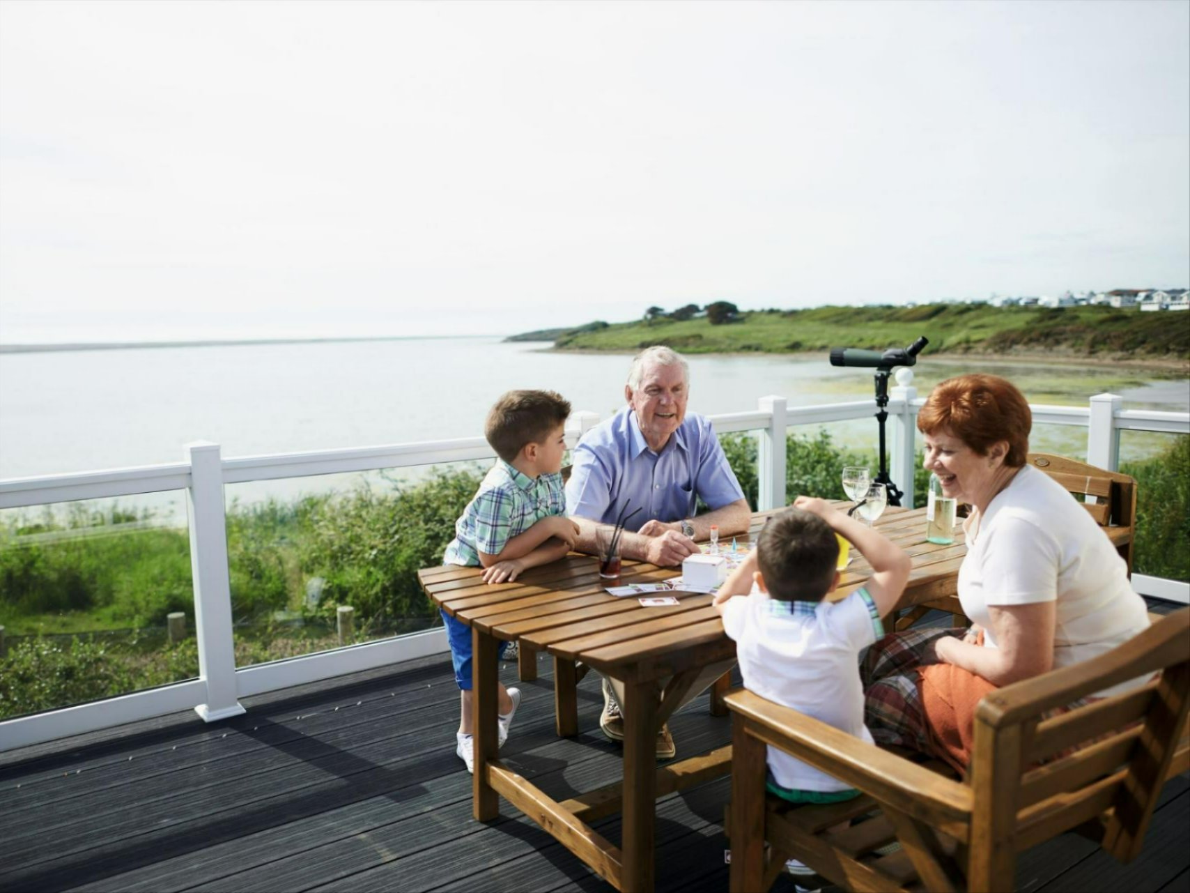Family enjoying the view