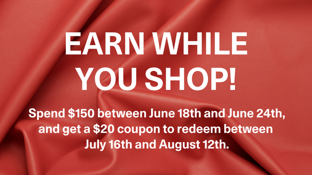 Spend $150 between June 18th and June 24th, and get a $20 coupon to redeem between July 16th and August 12th.