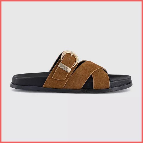 OFFICE Stella Cross Strap Buckle Sliders Image