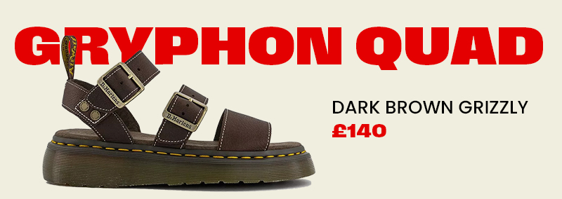 Dr. Martens Gryphon Quad Sandals Dark Brown Grizzly