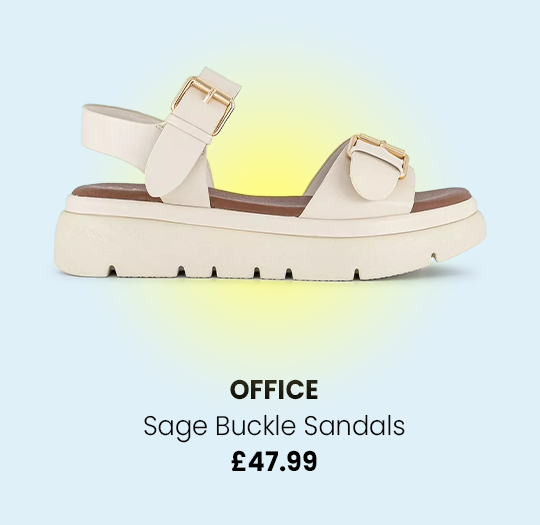 OFFICE Sage Buckle Detail Platform Sandals Off White