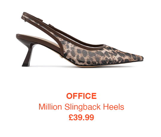 OFFICE Million Slingback Kitten Heels Leopard Mesh
