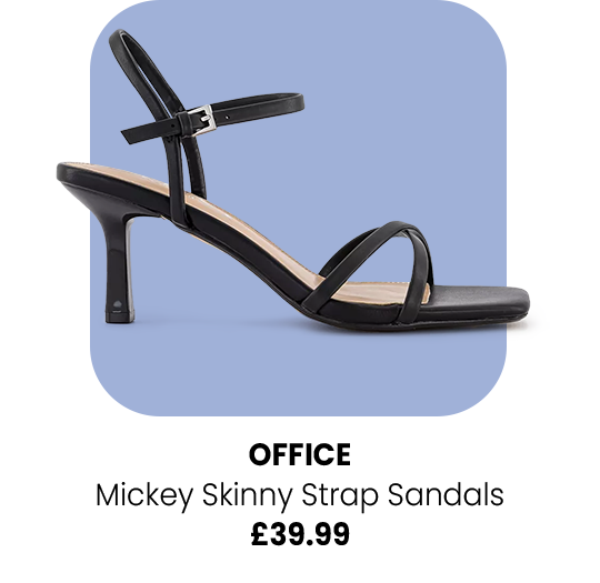 Micky Cross Over Skinny Strap Sandals Black