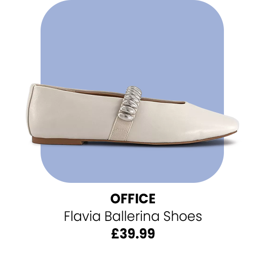 Flavia Metal Trim Ballerina Shoes White