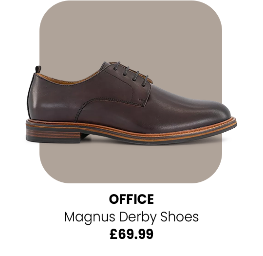 Magnus Round Toe Derby Shoes Brown Leather