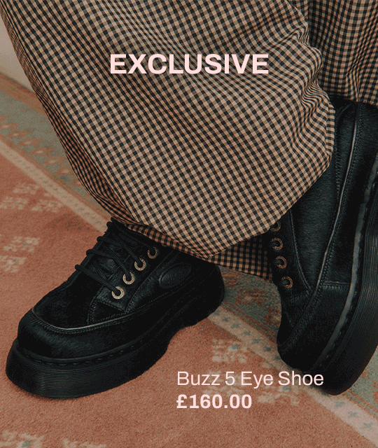 Dr. Martens Buzz 5 Eye Shoes  Black Hair On