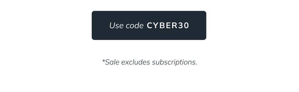 30% off with  cyber30