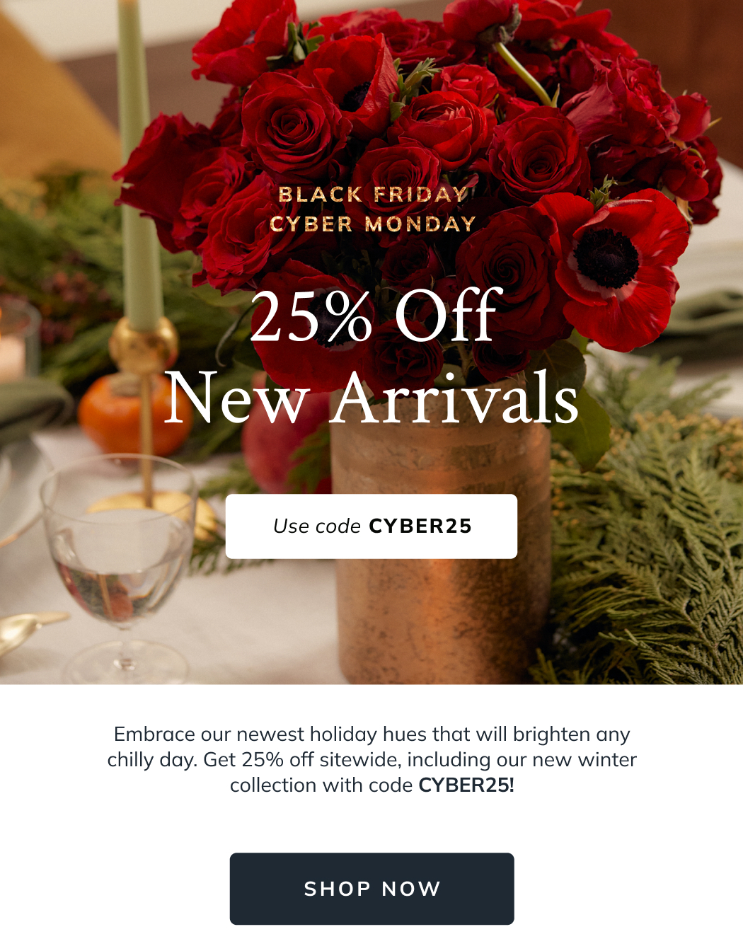 25% off new arrivals