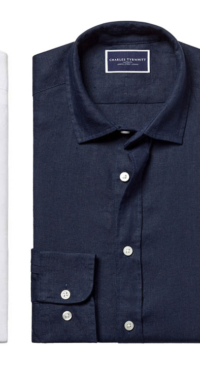 Pure Linen Shirt - Navy