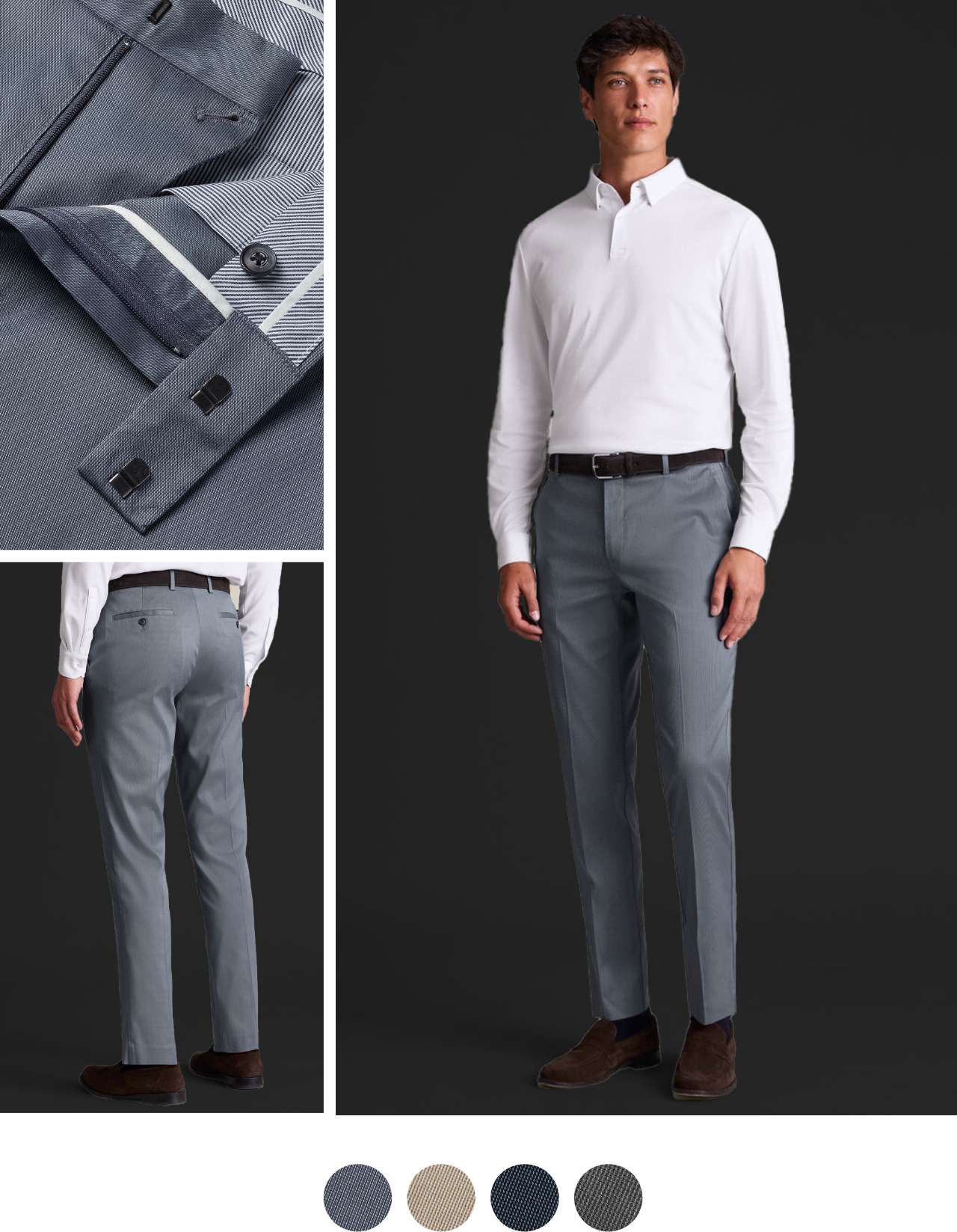 STRETCH TEXTURE TROUSERS