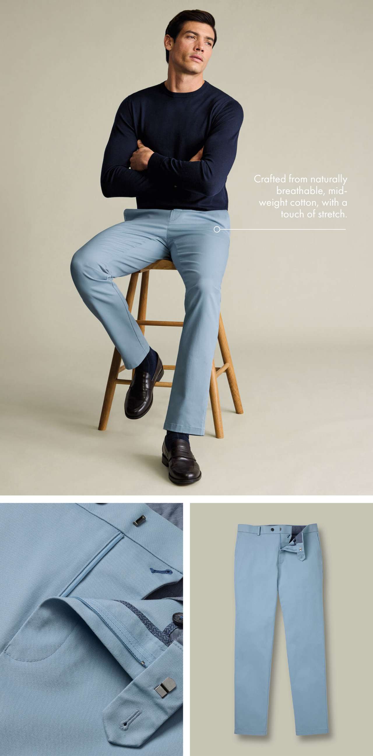 Ultimate Non-Iron Chinos – Light Blue