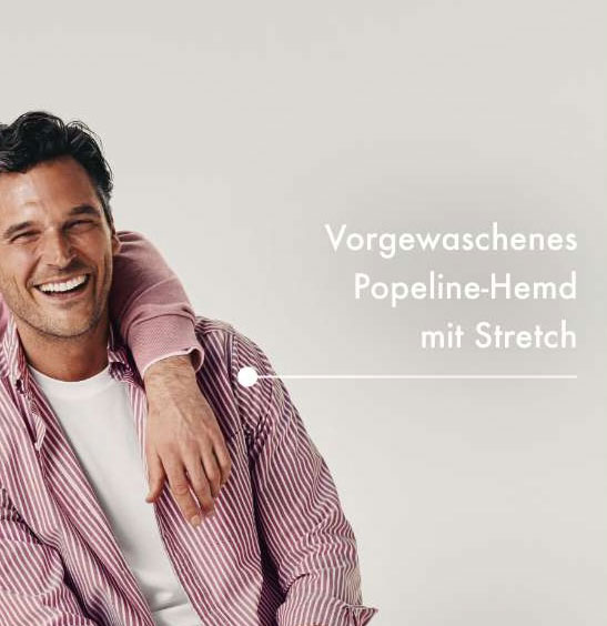 Vorgewaschenes Popeline-Hemd mit Stretch