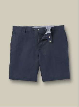 Shorts aus Baumwoll-Leinen-Mix - Tintenblau