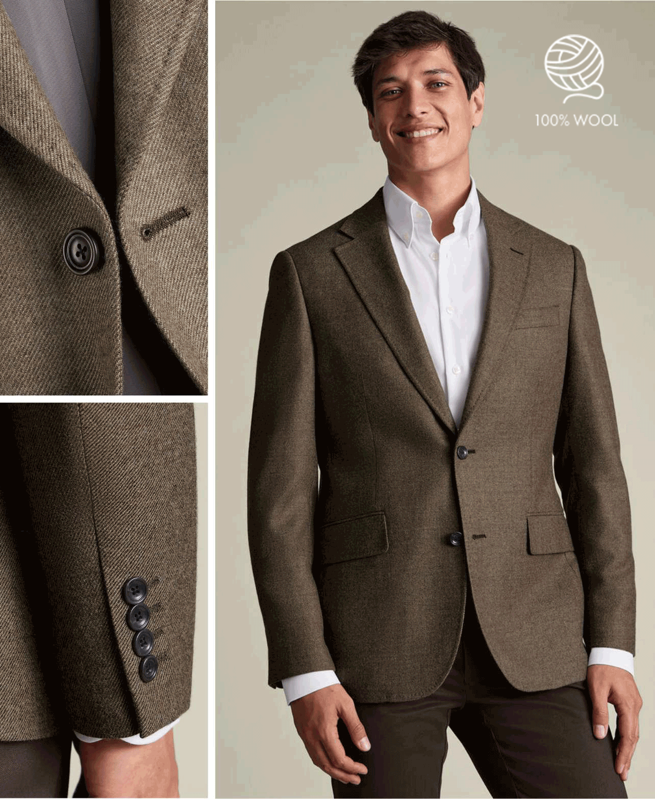Wool Texture Jacket - Taupe
