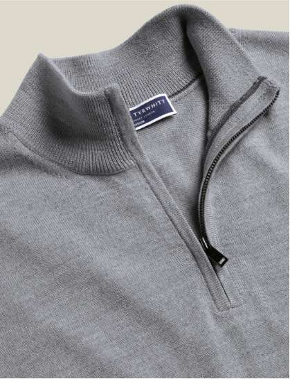 Troyer aus Merino - Hellgrau