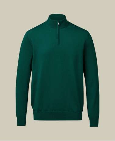 Bright green pure merino zip 