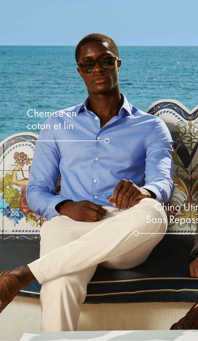 Chemise en coton et lin