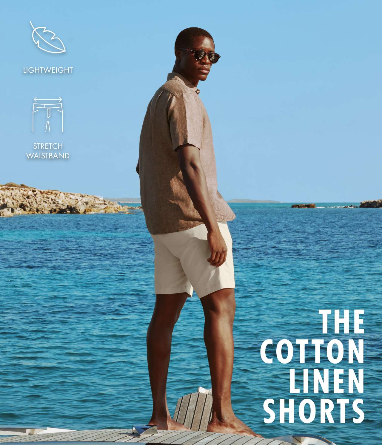 Cotton Linen Shorts - Stone