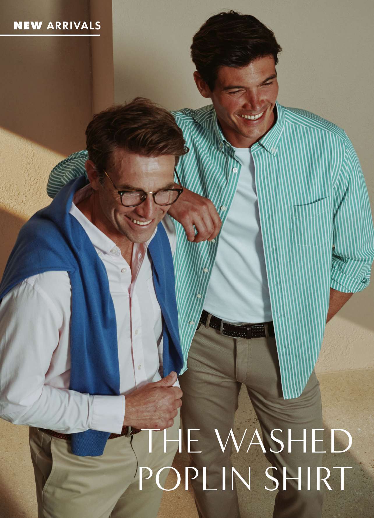 Button-Down Stretch Washed Poplin Stripe Shirt – Green