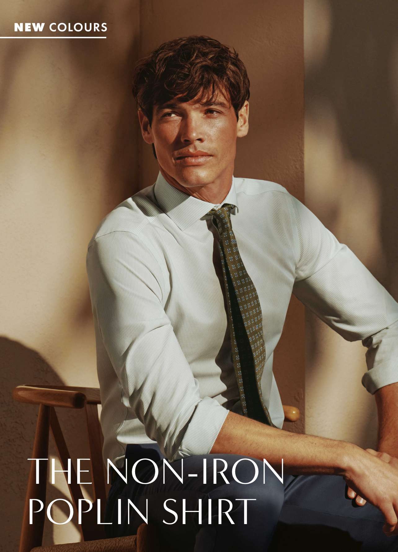 Non-Iron Stretch Poplin Bengal Stripe Shirt – Mid Green