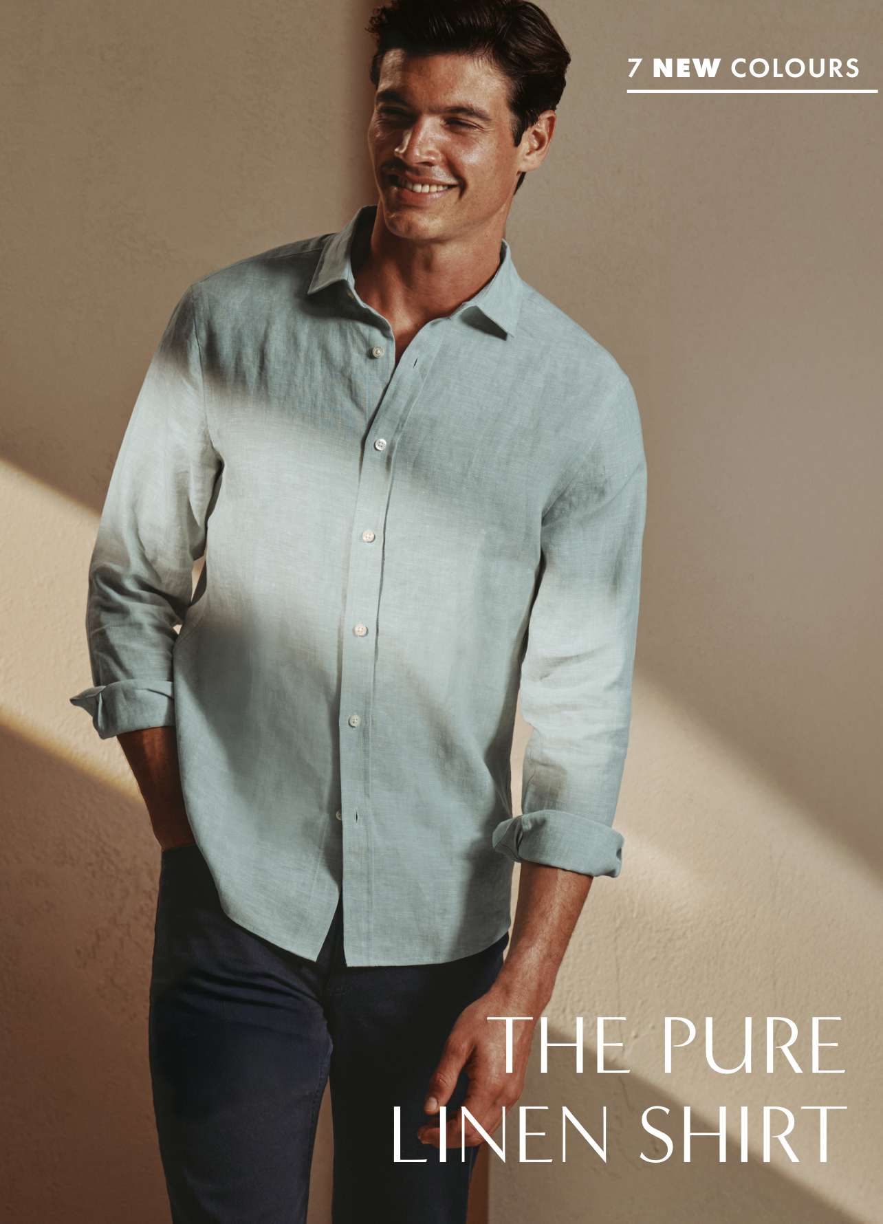 Pure Linen Shirt - Pale Teal Green