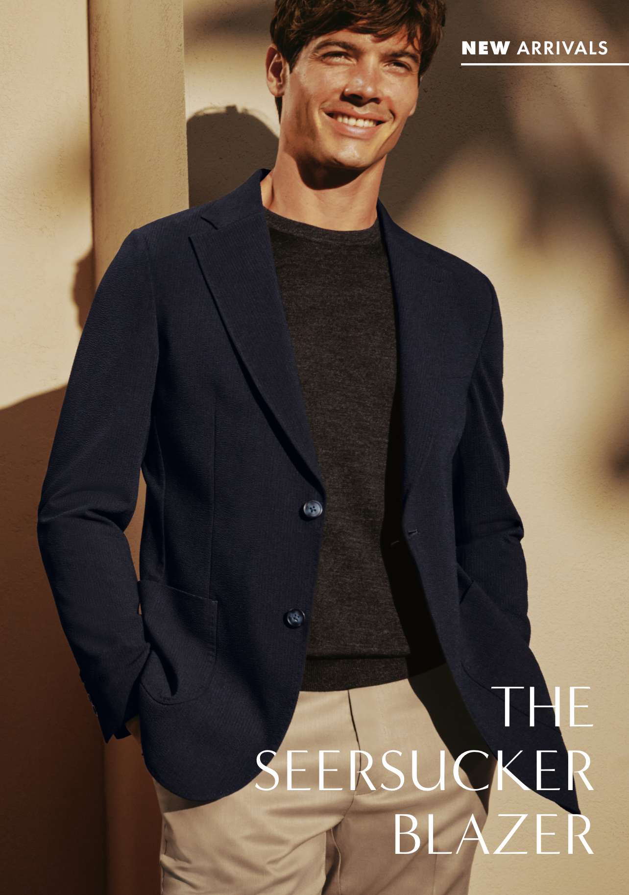 Seersucker Jacket - Navy