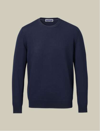 Pure Merino Crew Neck Jumper - Navy