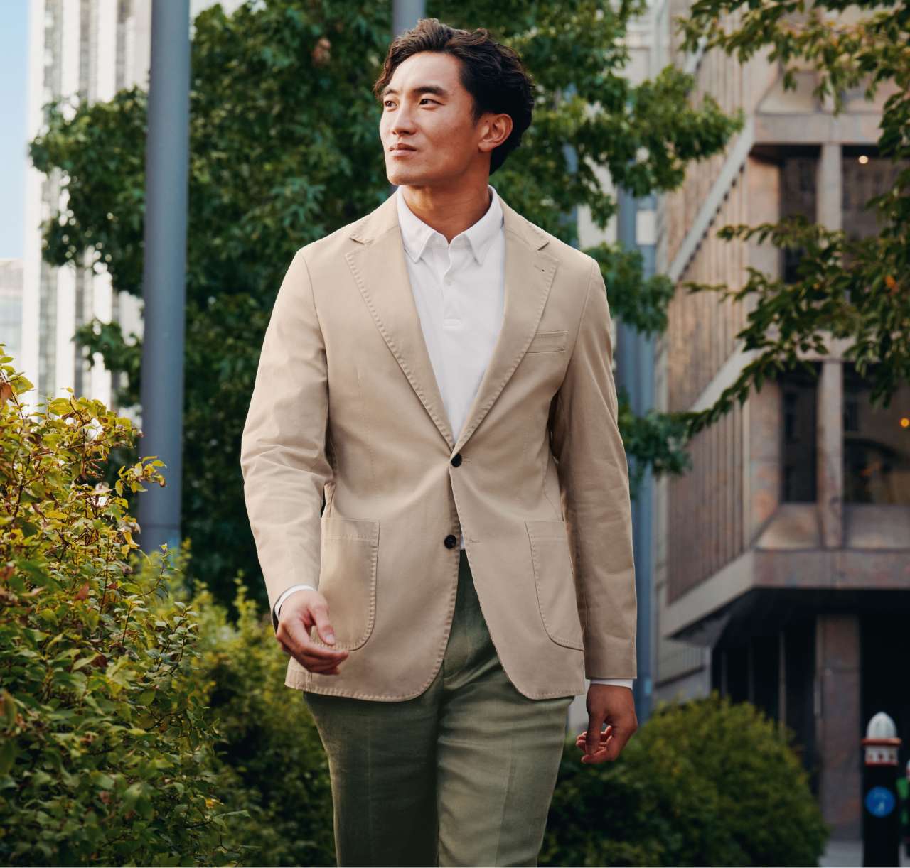 Cotton Stretch Jacket - Taupe