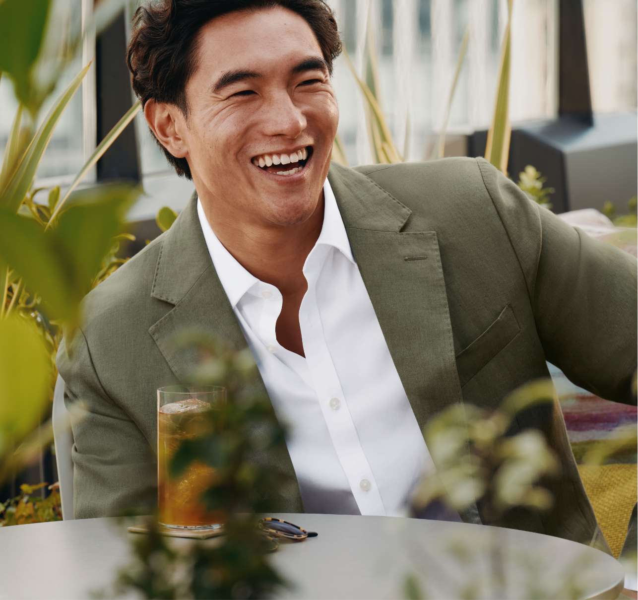 Linen Suit - Olive Green
