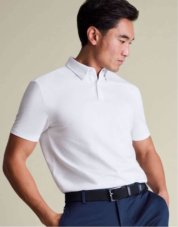 Performance-Polo aus Jersey - Weiß