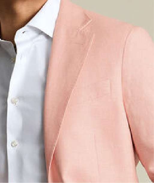 Sakko aus Leinen-Baumwoll-Mix - Pfirsich