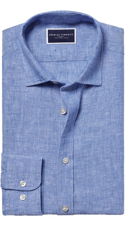 Pure Linen Shirt - Ocean Blue
