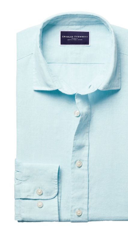 Pure Linen Shirt - Blue