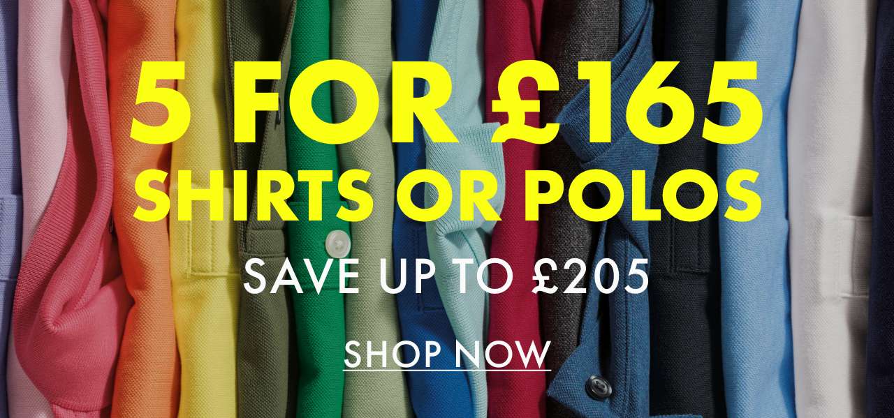 Starts NOW | 5 Shirts for £165! 