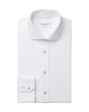 Non-Iron Stretch Poplin Shirt - White