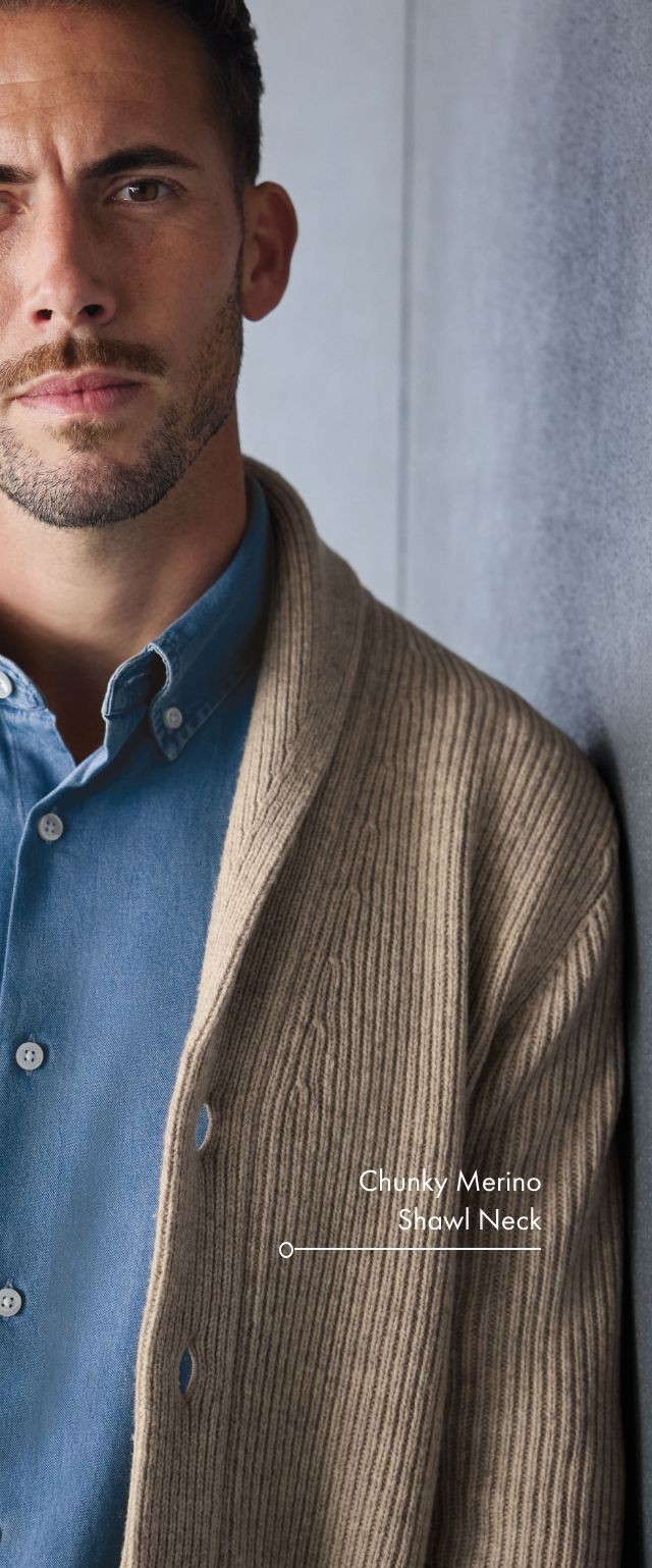 CHUNKY MERINO SHAWL NECK