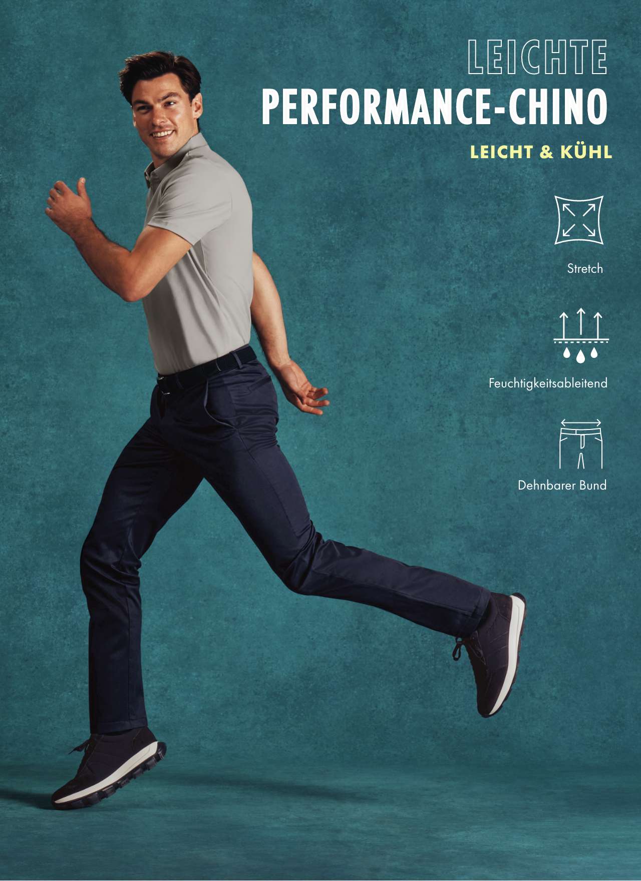 LEICHTE PERFORMANCE-CHINO - MARINEBLAU