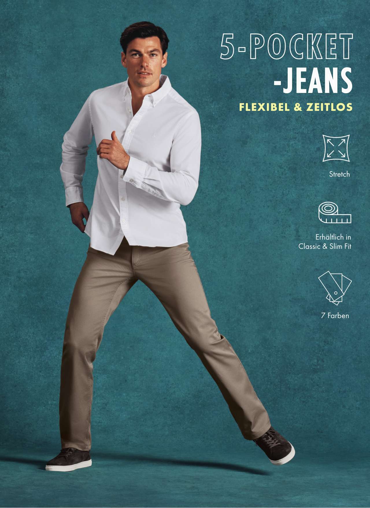 5-POCKET-JEANS AUS TWILL - MOKKA