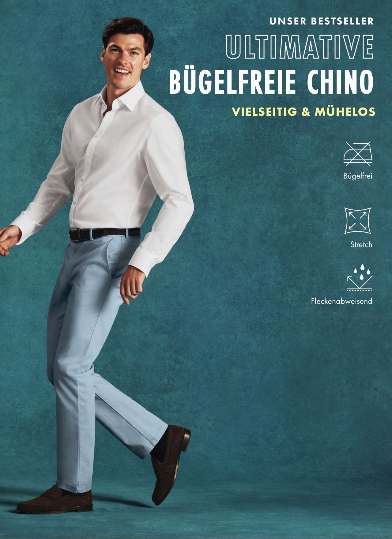 ULTIMATIVE BÜGELFREIE CHINO - HELLBLAU