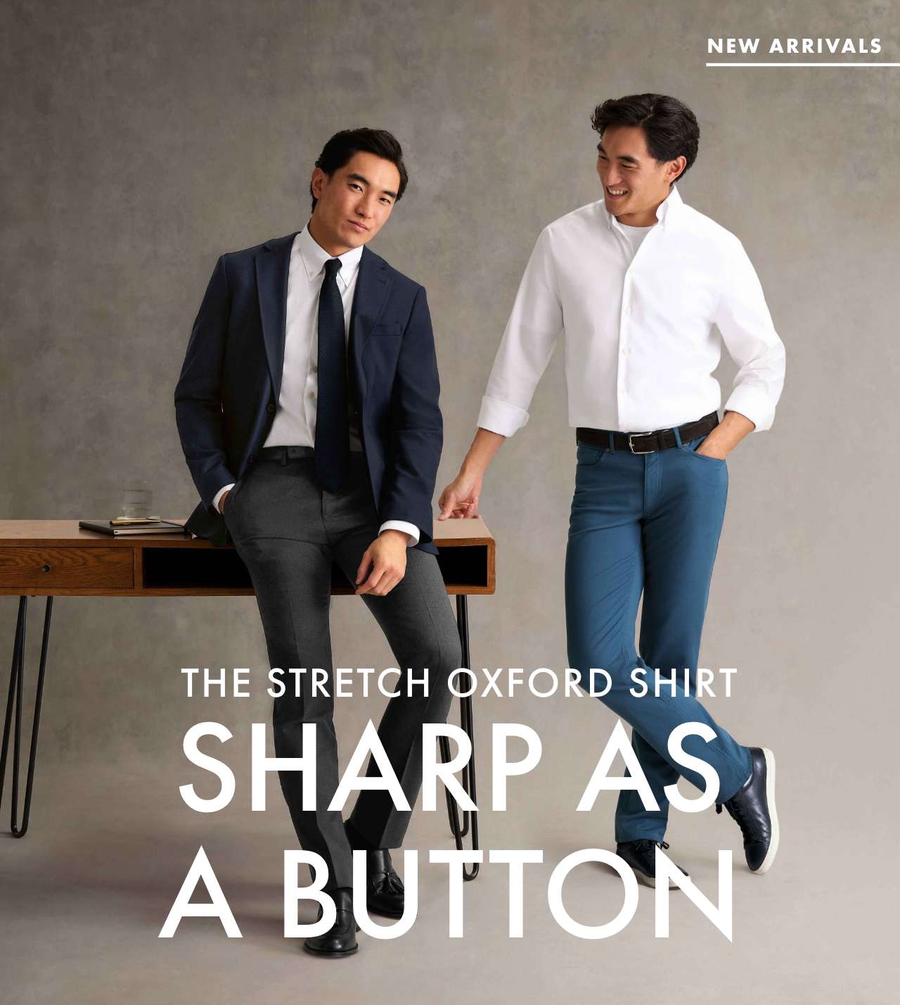 Non-Iron Stretch Oxford Shirt - White