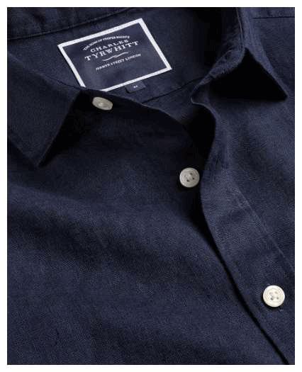 Pure Linen Shirt - Navy