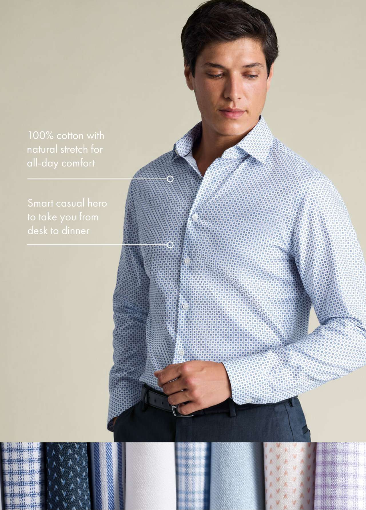 THE NON-IRON STRETCH PRINTED TWILL