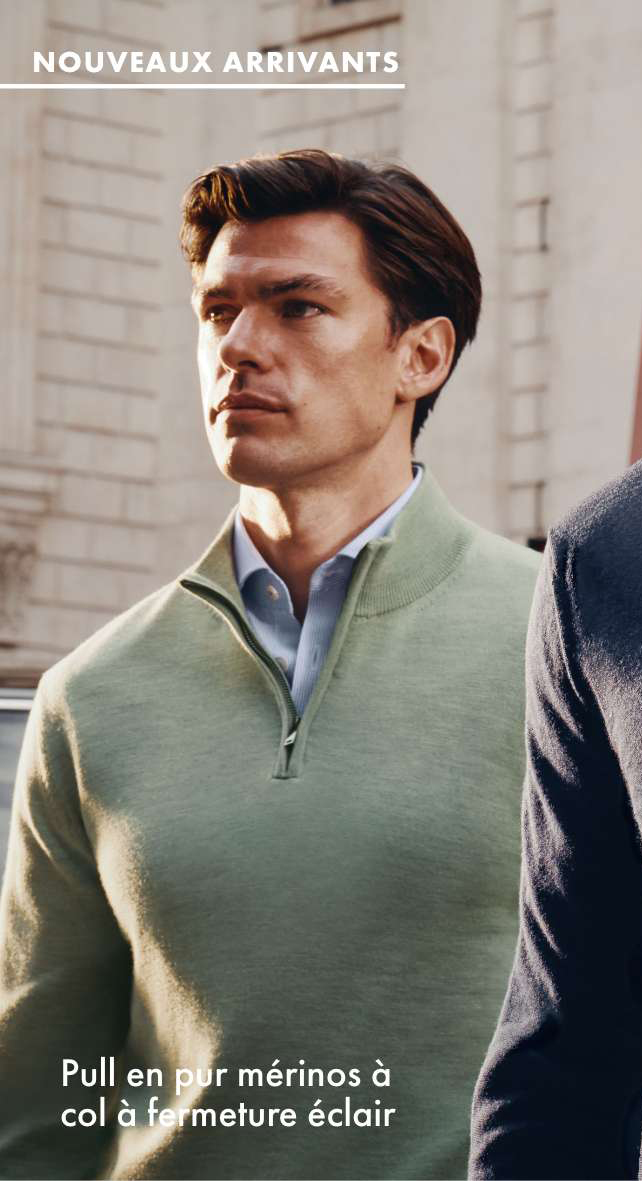 Pull en pur mérinos à col à fermeture éclair - Bleu sarcelle clair