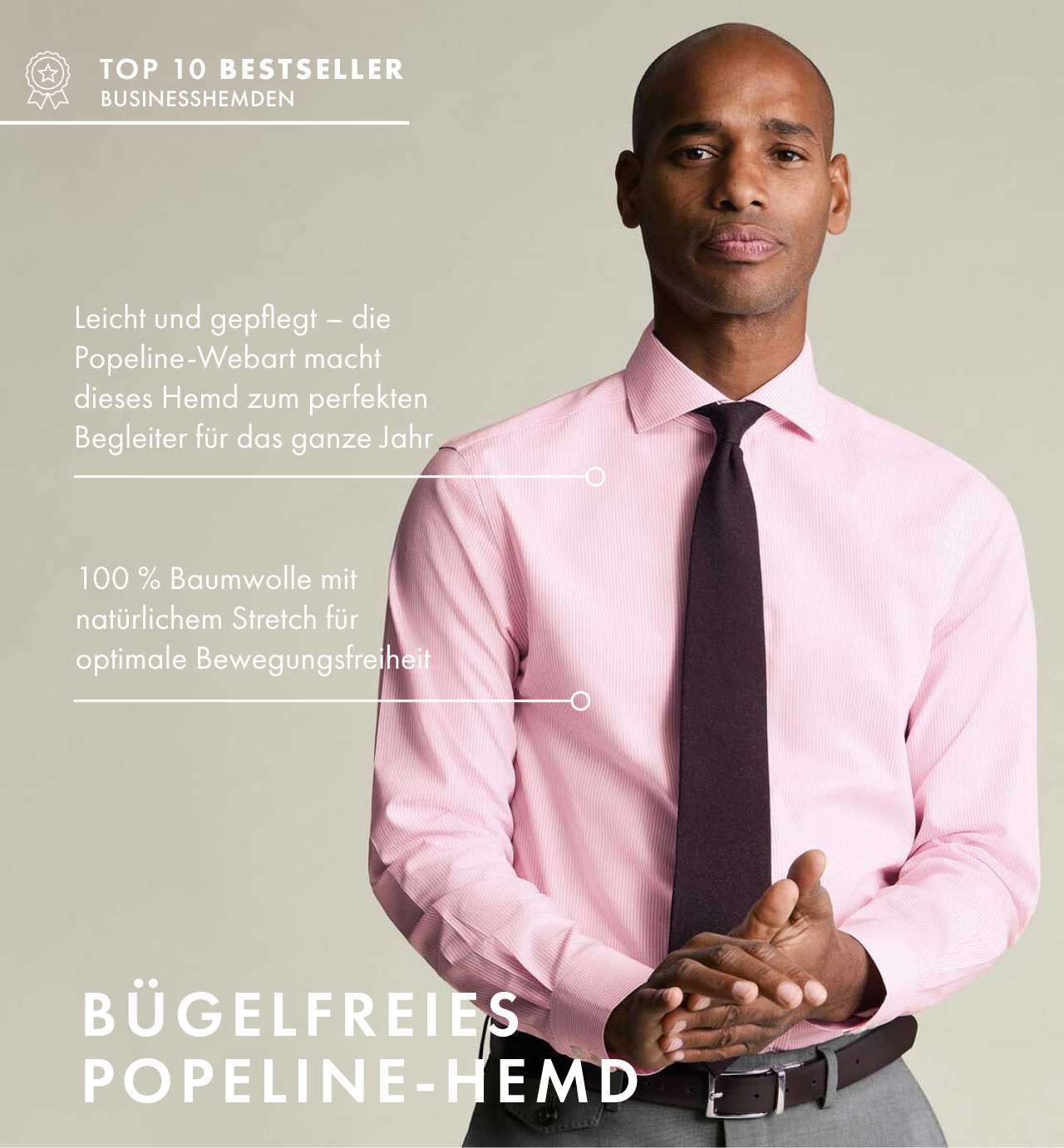 BÜGELFREIES POPELINE-HEMD