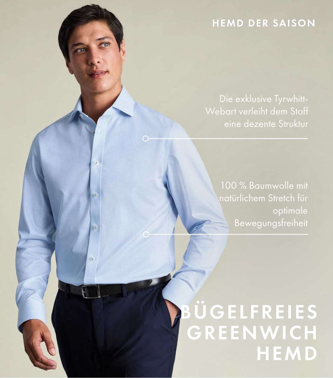 Das Hemd der Saison - BÜGELFREIES GREENWICH HEMD