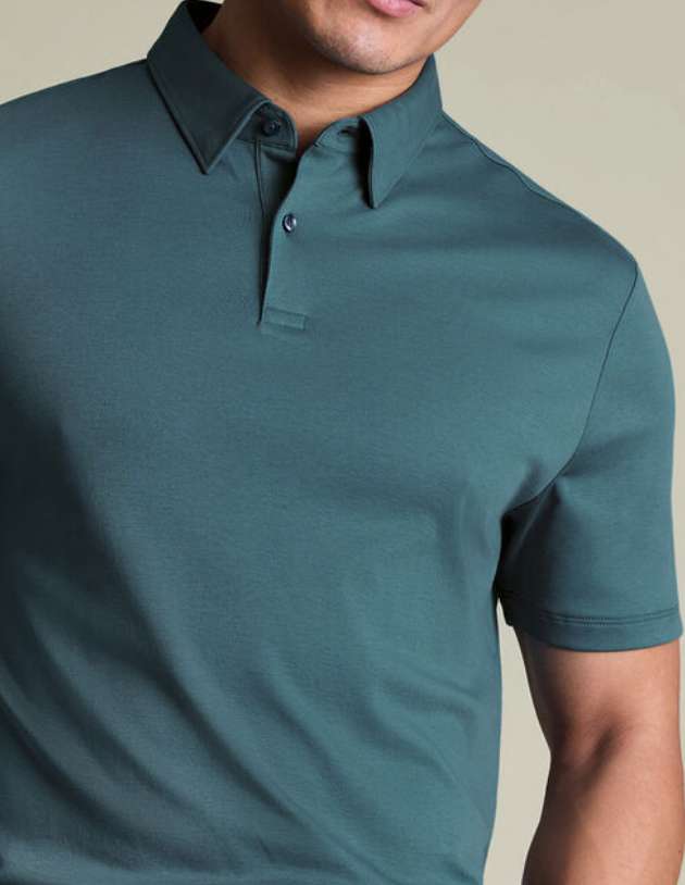 Smartes Baumwolle-Polo - Aquamarin
