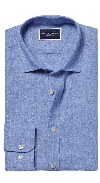 Pure Linen Shirt - Cobalt Blue