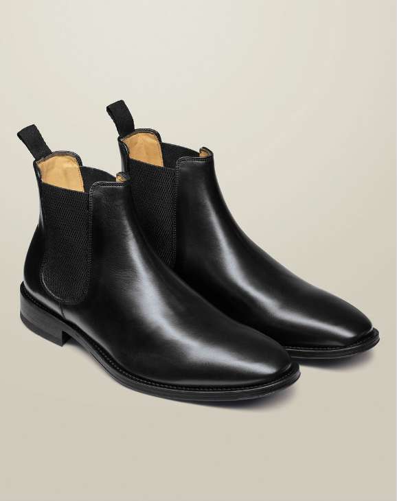 Chelsea Stiefel aus Leder - Schwarz