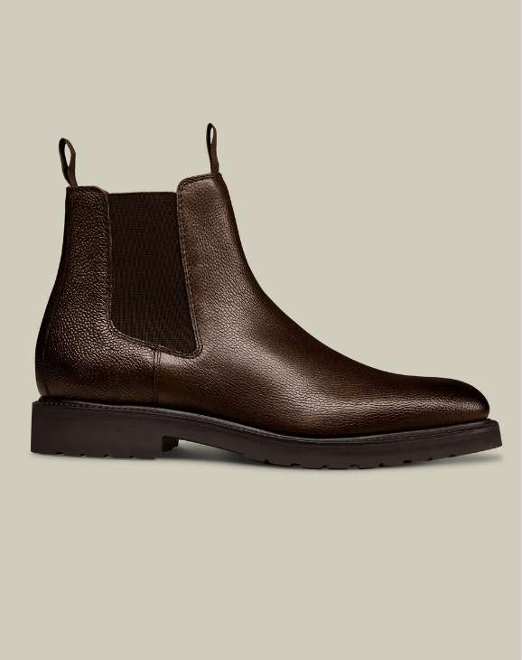 Chelsea Stiefel aus Leder mit Gummisohle - Schokoladenbraun